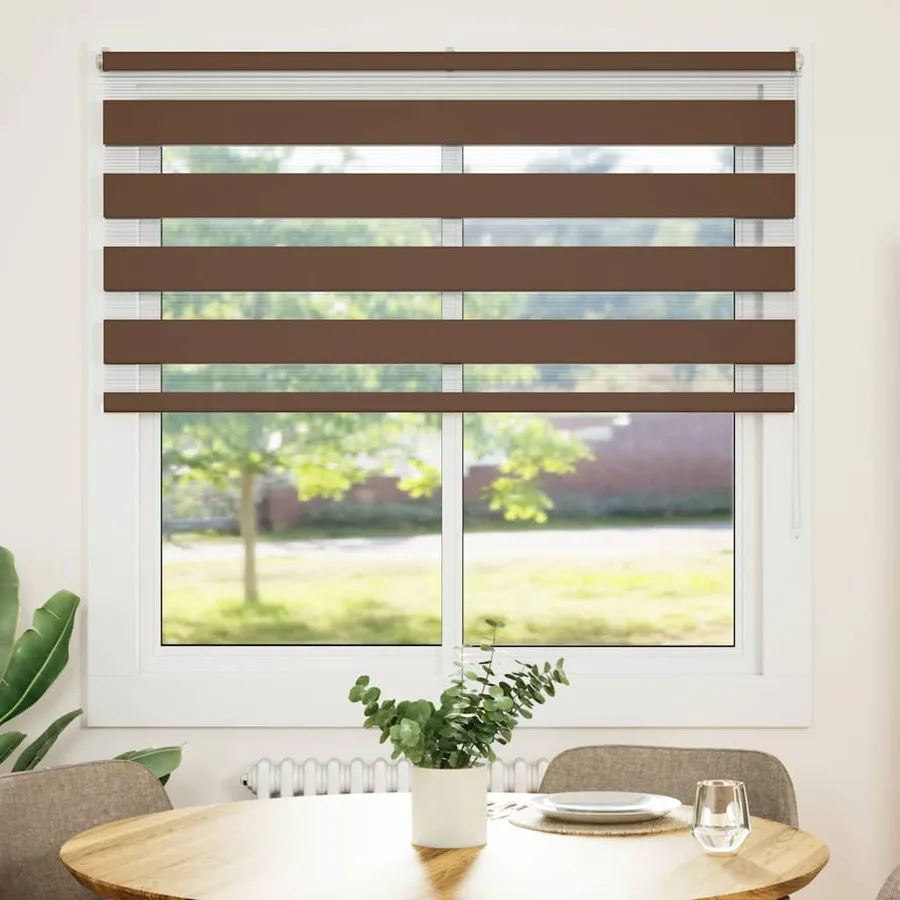 Store zèbre marron 145x100cm largeur du tissu 140,9cm polyester - 2