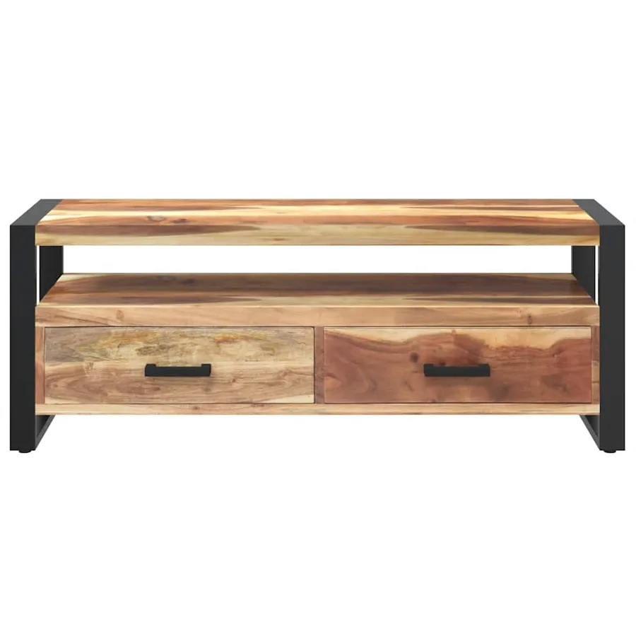 Meuble TV 120x35x45 cm Bois massif avec finition miel - 4