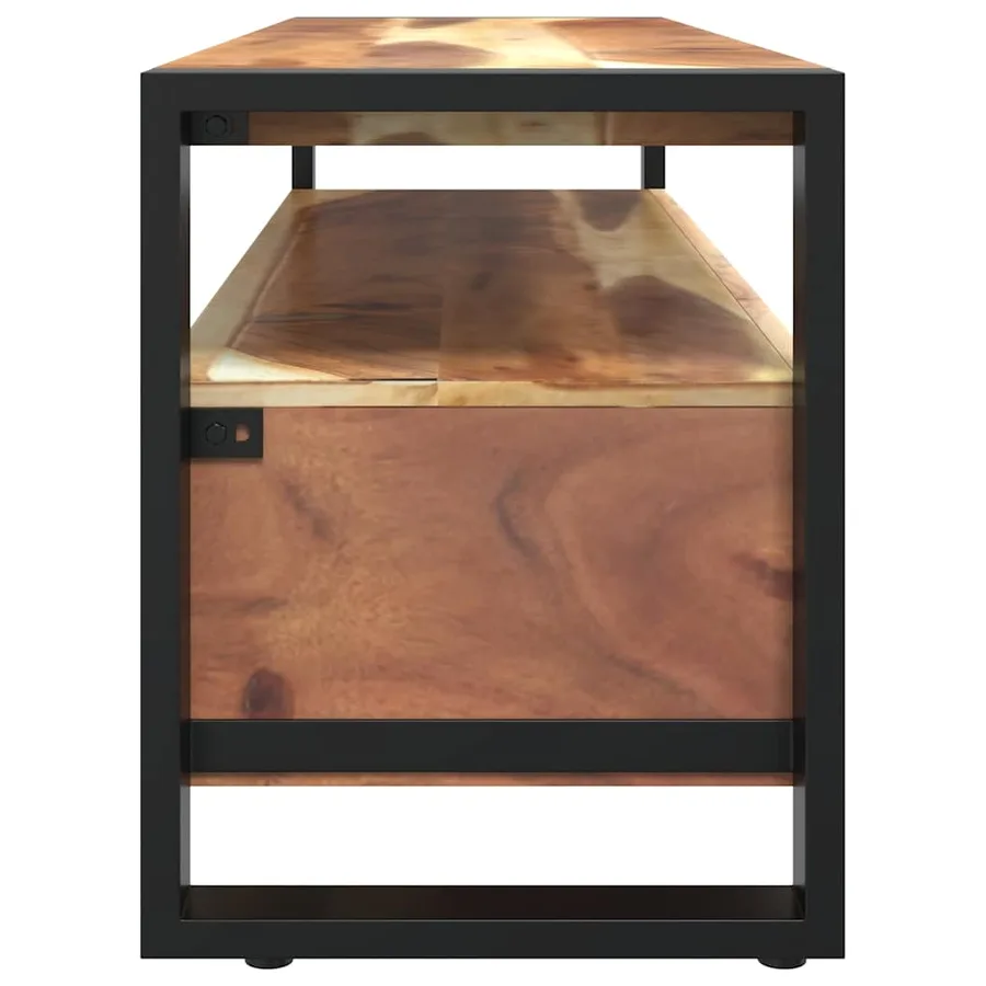Meuble TV 120x35x45 cm Bois massif avec finition miel - 5