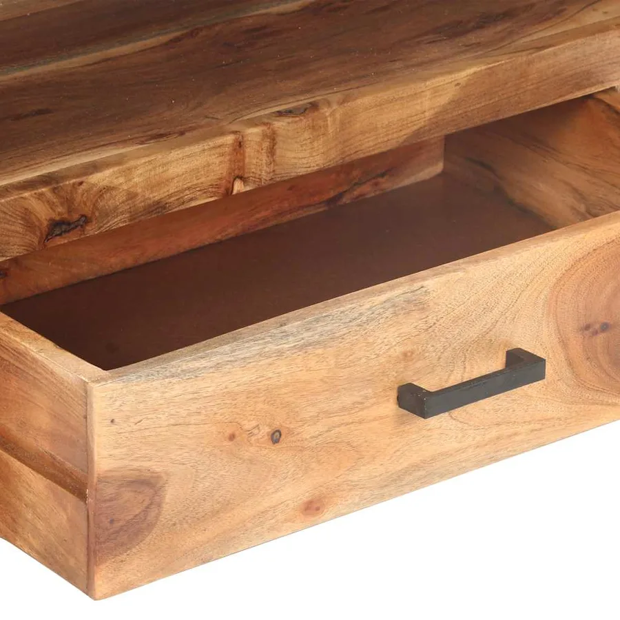 Meuble TV 120x35x45 cm Bois massif avec finition miel - 8