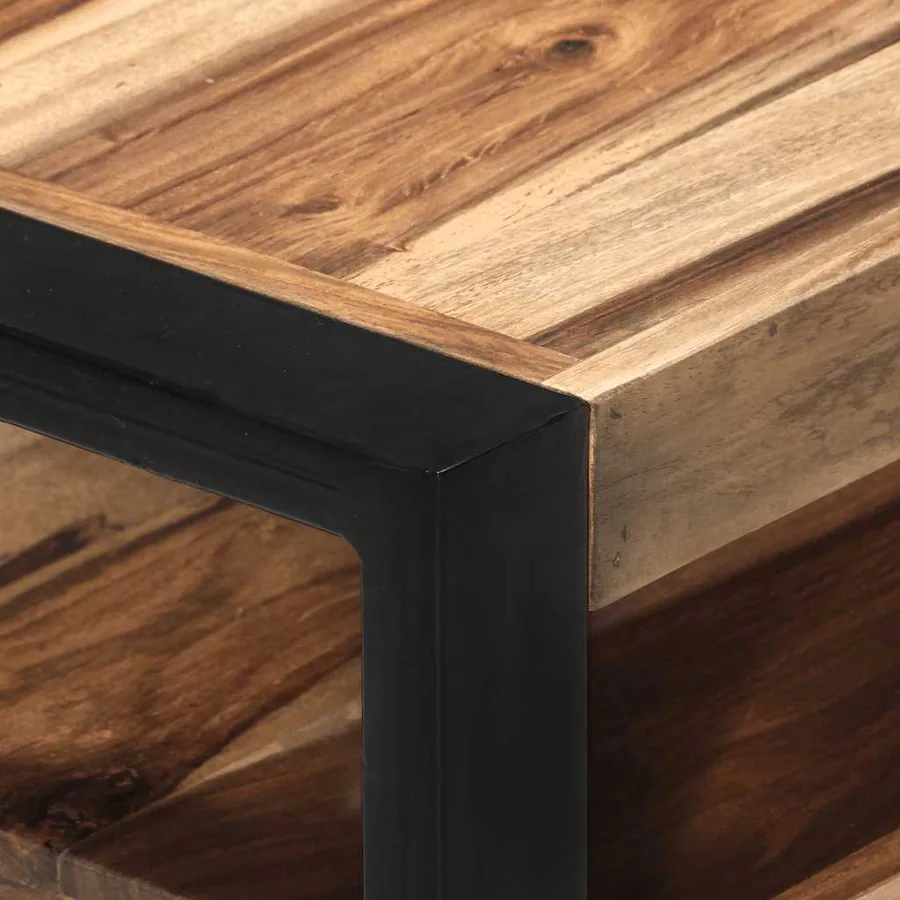 Meuble TV 120x35x45 cm Bois massif avec finition miel - 9