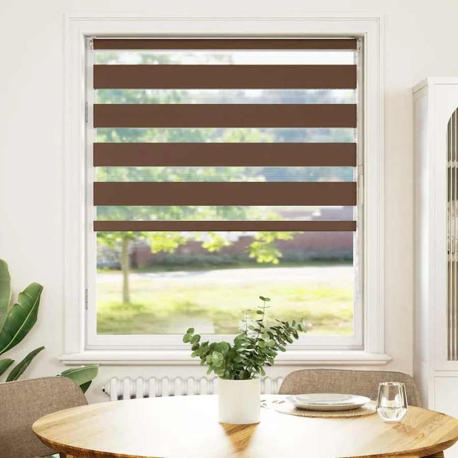 Store zèbre marron 110x100cm largeur du tissu 105,9cm polyester - 2