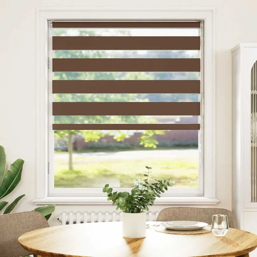 Store zèbre marron 110x150cm largeur du tissu 105,9cm polyester - 2