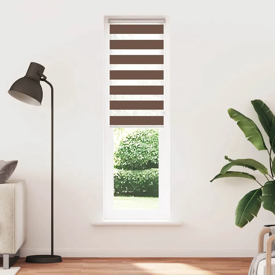 Store zèbre marron 60x200 cm largeur du tissu 55,9 cm polyester - 2