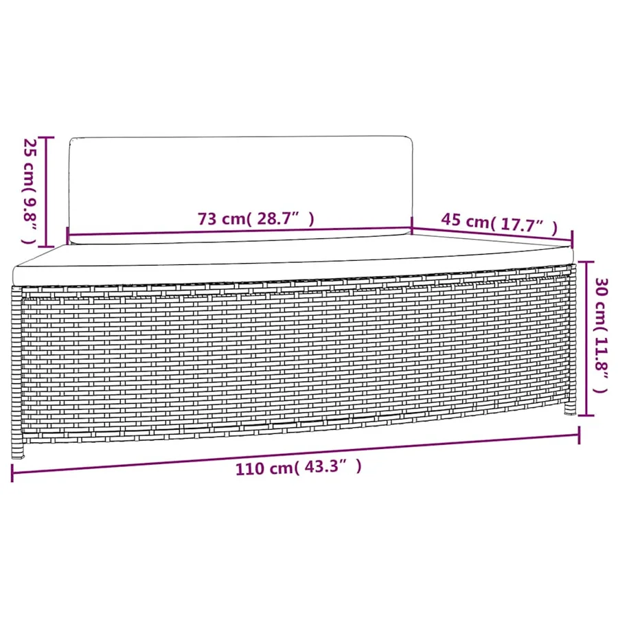 Bancs de spa avec coussins lot de 2 gris résine tressée - 10