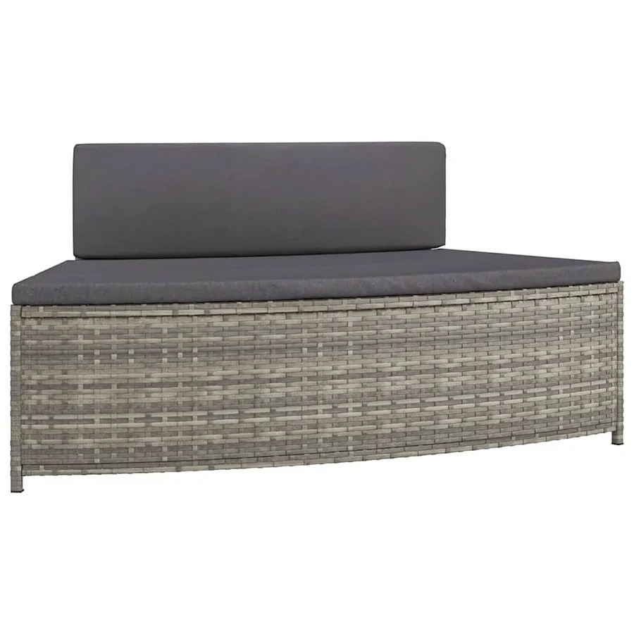 Bancs de spa avec coussins lot de 2 gris résine tressée - 4