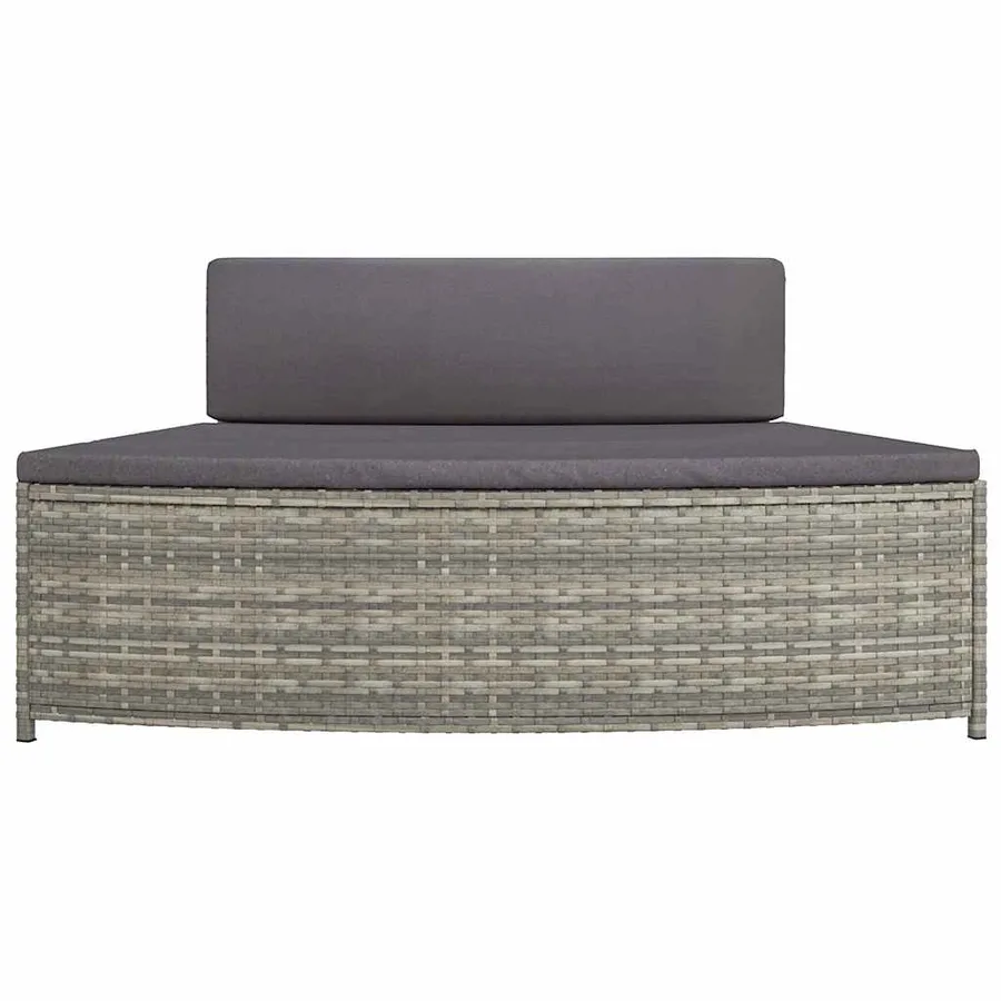 Bancs de spa avec coussins lot de 2 gris résine tressée - 5
