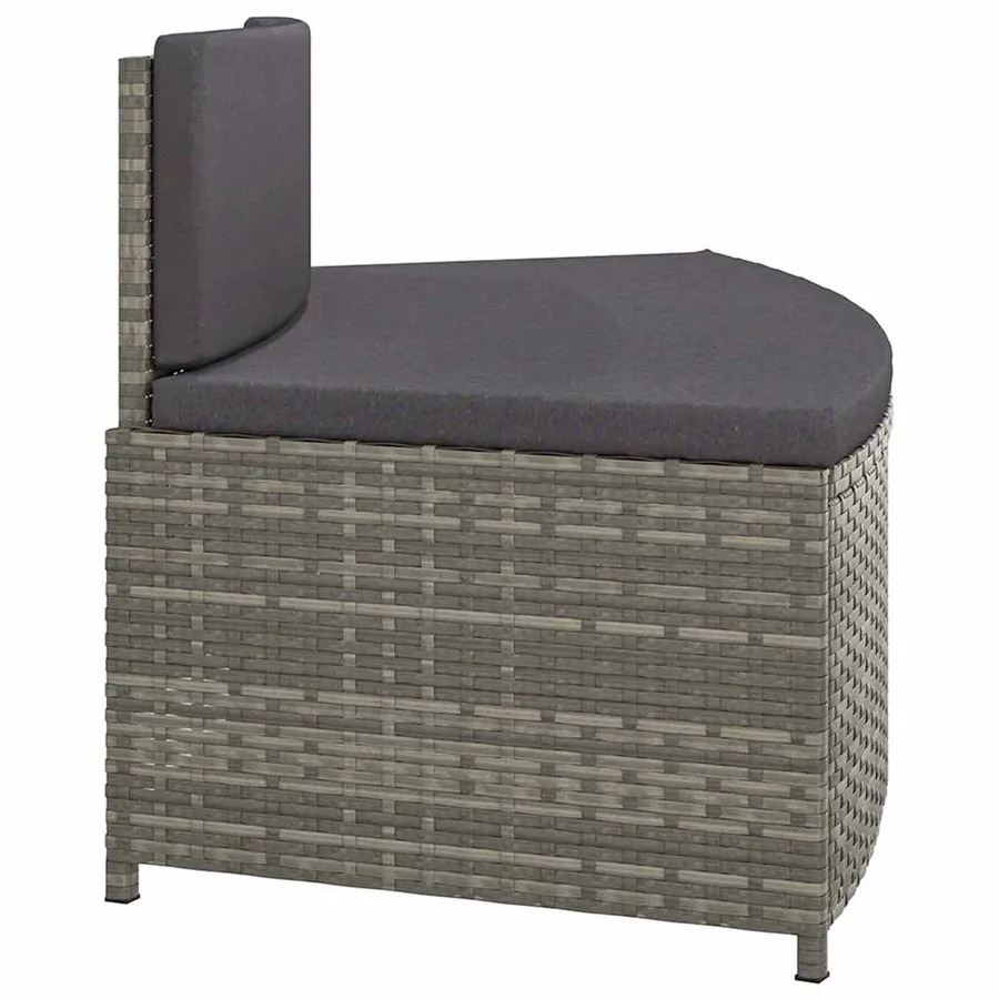 Bancs de spa avec coussins lot de 2 gris résine tressée - 6