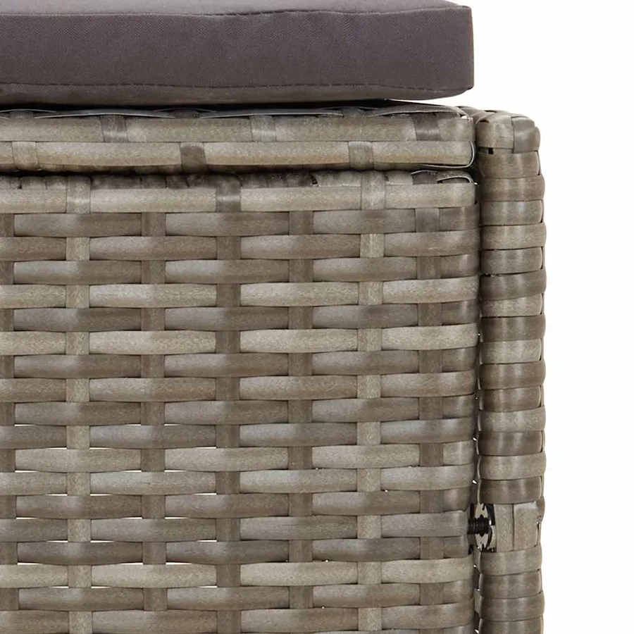 Bancs de spa avec coussins lot de 2 gris résine tressée - 9
