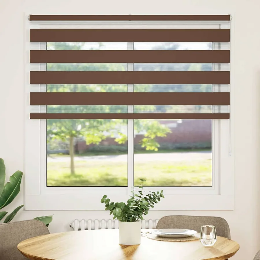 Store zèbre marron 145x150cm largeur du tissu 140,9cm polyester - 2