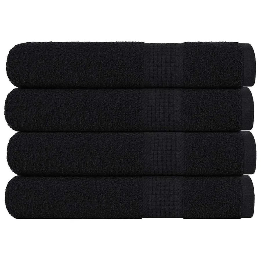 Serviettes de sauna FROGN 4 pcs noir 80x200 cm 360 g/m²