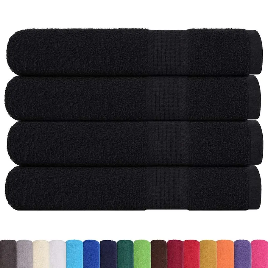Serviettes de sauna FROGN 4 pcs noir 80x200 cm 360 g/m² - 2