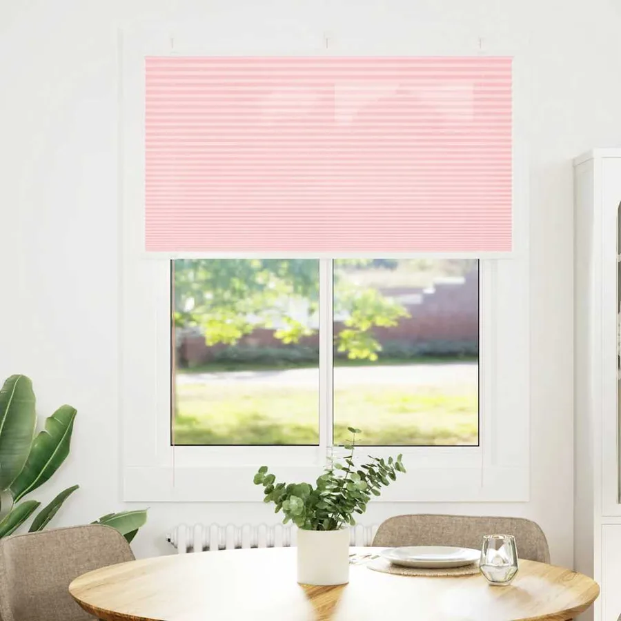 Store plissé rose 110x100 cm largeur du tissu 109,4cm polyester - 2
