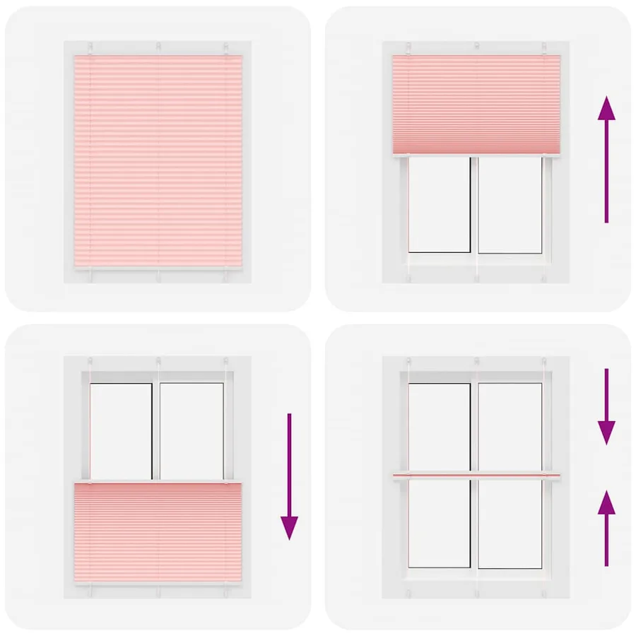 Store plissé rose 110x100 cm largeur du tissu 109,4cm polyester - 7