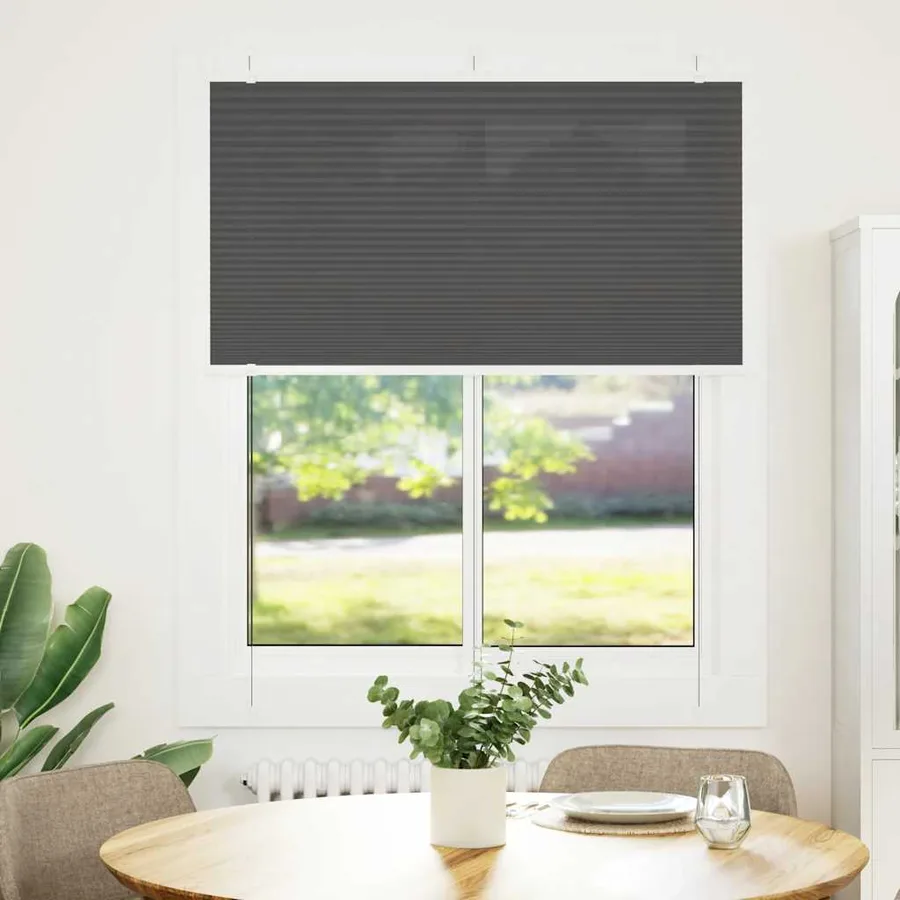 Store plissé noir 105x100 cm largeur du tissu 104,4cm polyester - 2