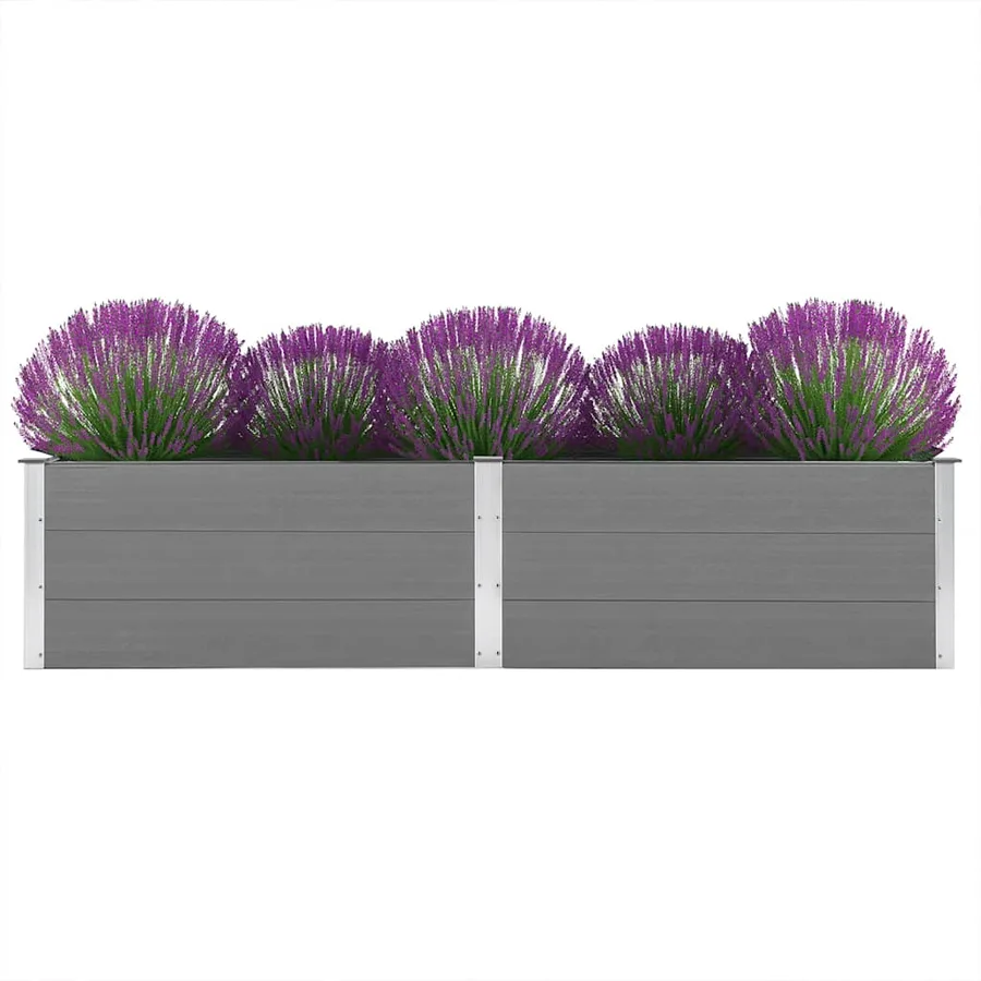 Lit surélevé de jardin 250x50x54 cm WPC Gris - 3