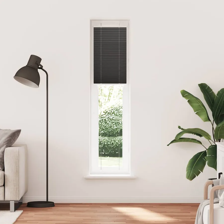Store plissé noir 50x200 cm largeur du tissu 49,4 cm polyester - 2