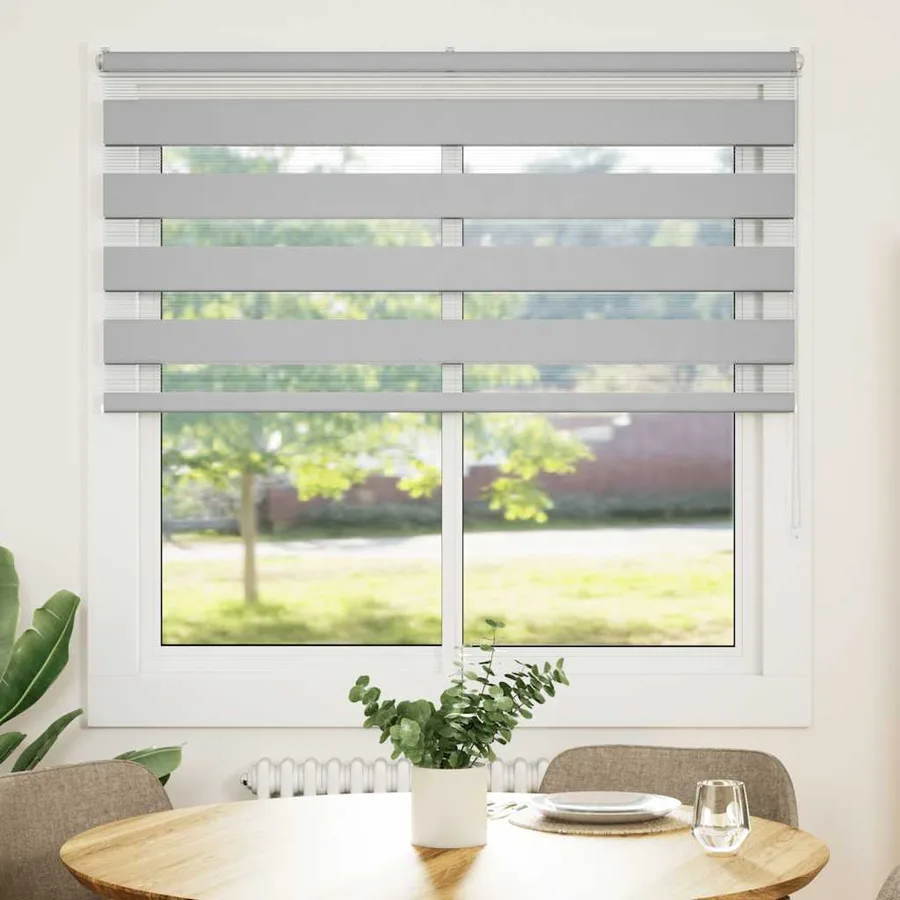 Store zèbre gris clair largeur du tissu 145,9 cm polyester - 2