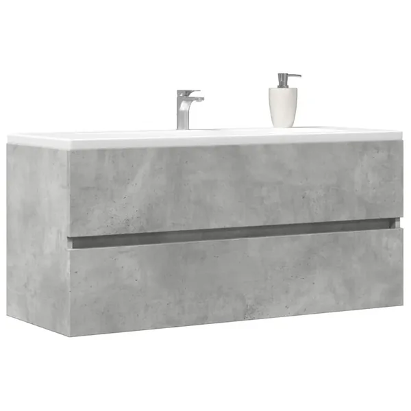 Armoire d'évier Gris béton 100x38,5x45 cm Aggloméré