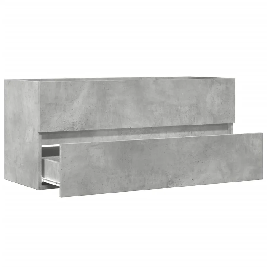 Armoire d'évier Gris béton 100x38,5x45 cm Aggloméré - 7