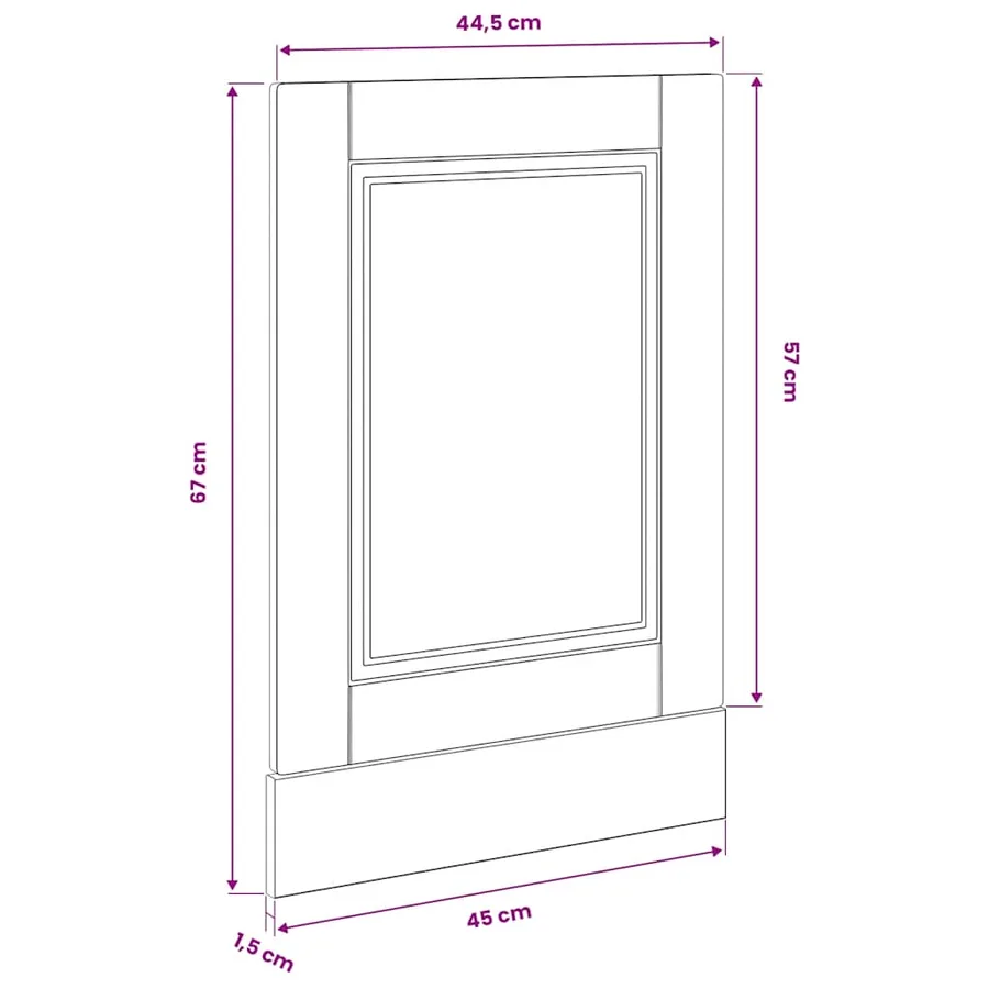 Panneau de lave-vaisselle Porto blanc 45x1,5x57 cm - 8