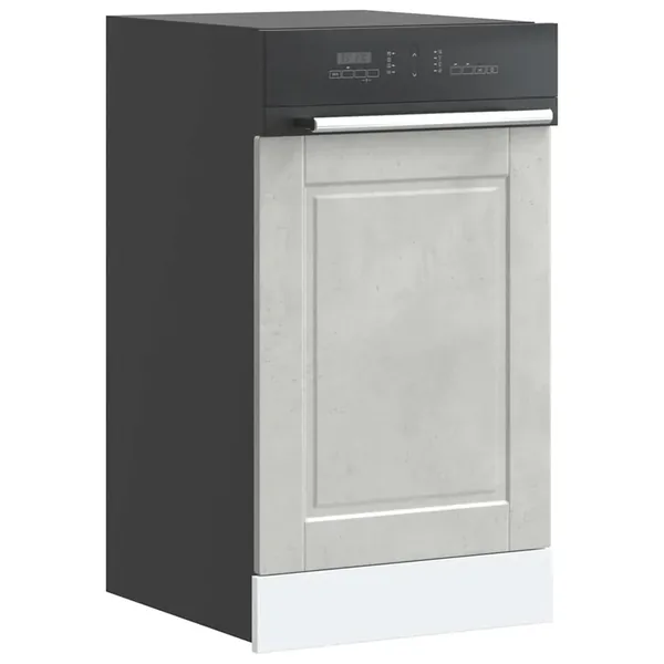 Panneau de lave-vaisselle Porto gris béton 45x1,5x57 cm