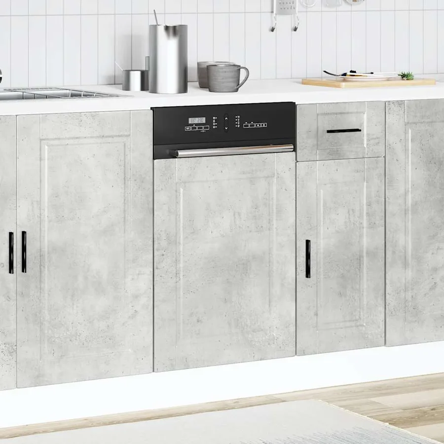 Panneau de lave-vaisselle Porto gris béton 45x1,5x57 cm - 3