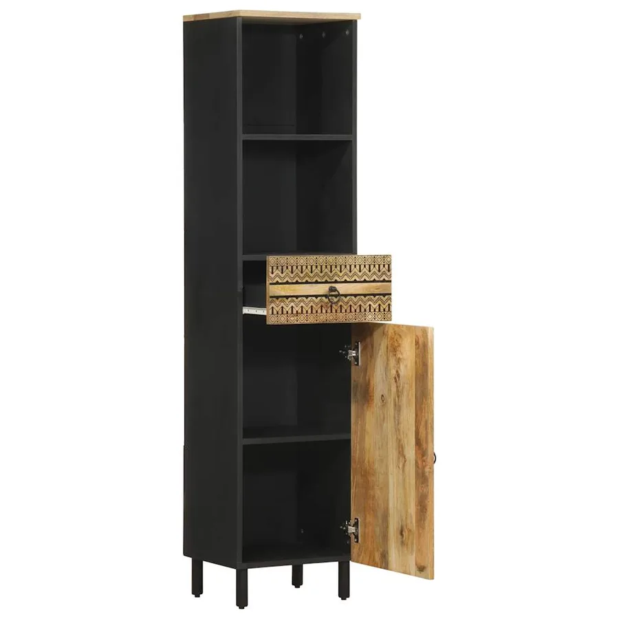 Armoire de salle de bain 38x33,5x160 cm bois massif de manguier - 2
