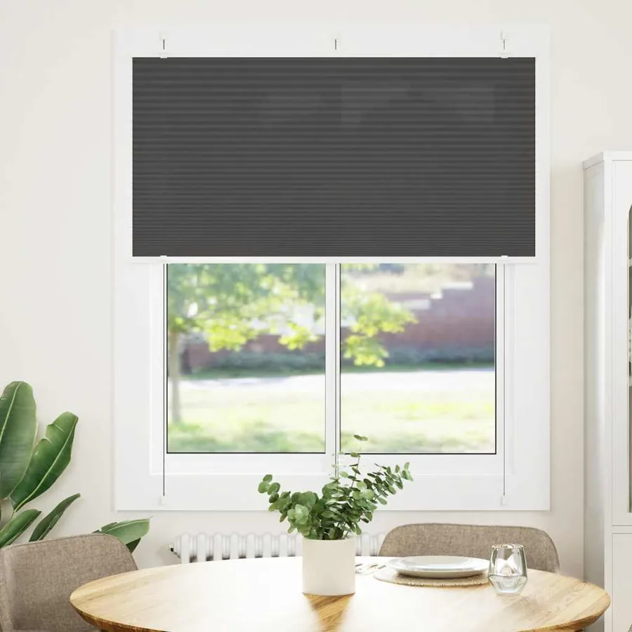 Store plissé noir 115x150 cm largeur du tissu 114,4cm polyester - 2