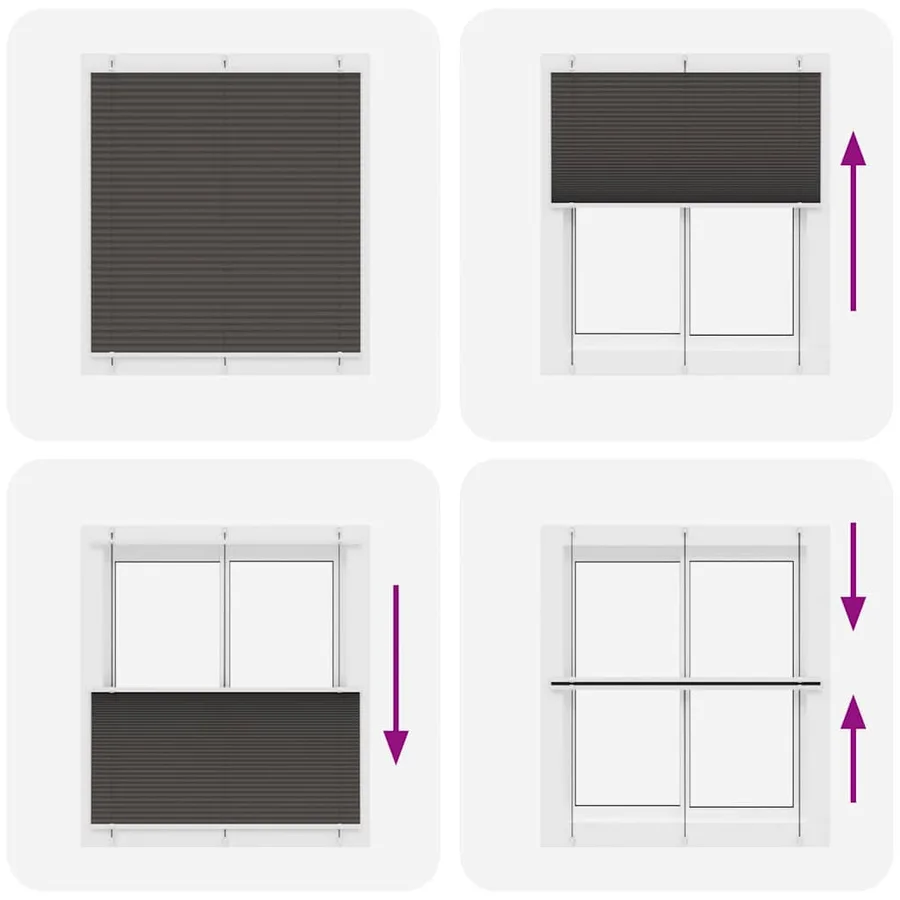 Store plissé noir 115x150 cm largeur du tissu 114,4cm polyester - 7