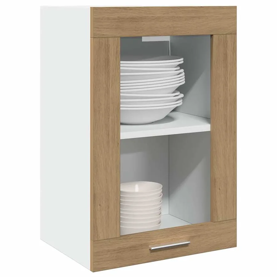 Vitrine suspendue "Lyon" Chêne artisanal 40 x 31 x 60 cm Bois d'ingénierie - 3