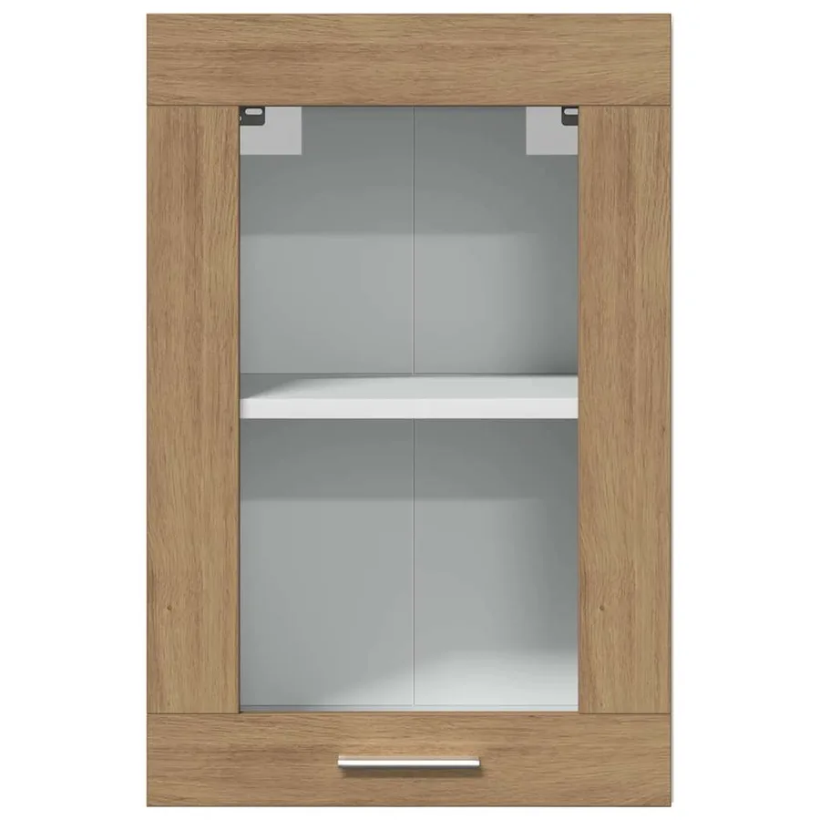 Vitrine suspendue "Lyon" Chêne artisanal 40 x 31 x 60 cm Bois d'ingénierie - 5