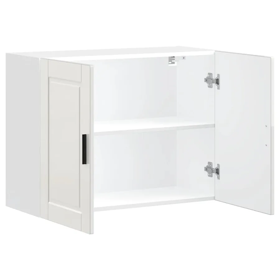 Armoire murale de cuisine Porto blanc brillant bois ingénierie - 5