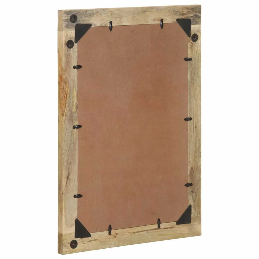 Miroir de bain 50x70 cm bois de manguier massif et verre - 3