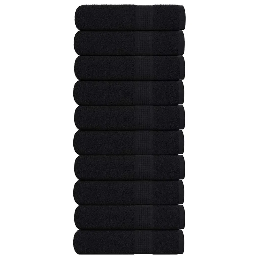 Serviettes de douche FROGN 10 pcs noir 70x140 cm 360 g/m²