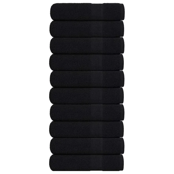 Serviettes de douche FROGN 10 pcs noir 70x140 cm 360 g/m²