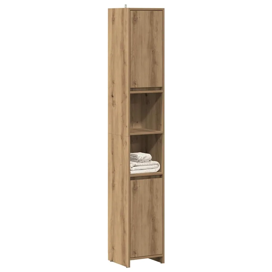 Armoire de salle de bain chêne artisanal 30x30x183,5 cm - 3