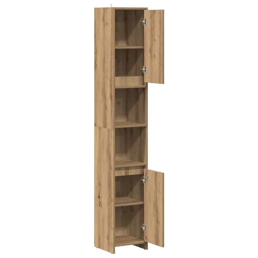 Armoire de salle de bain chêne artisanal 30x30x183,5 cm - 7