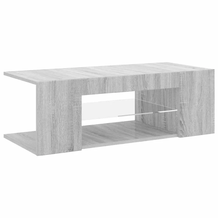 Meuble TV avec lumières LED Sonoma gris 90x39x30 cm - 2