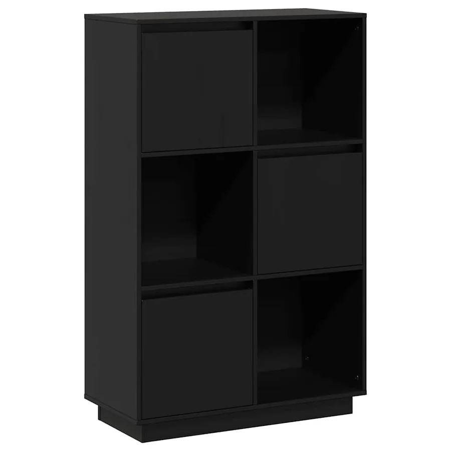 Buffet Noir 74x35x117 cm Bois massif de pin - 2