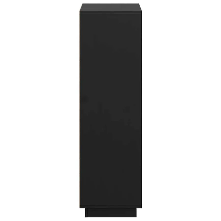 Buffet Noir 74x35x117 cm Bois massif de pin - 8