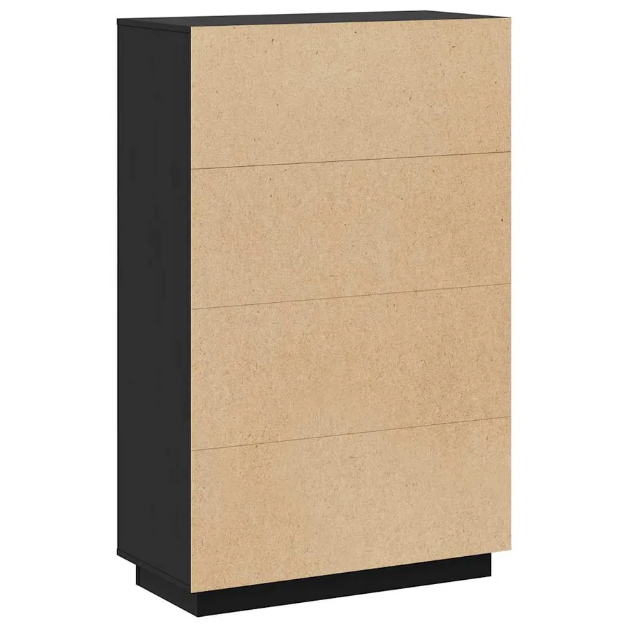 Buffet Noir 74x35x117 cm Bois massif de pin - 9