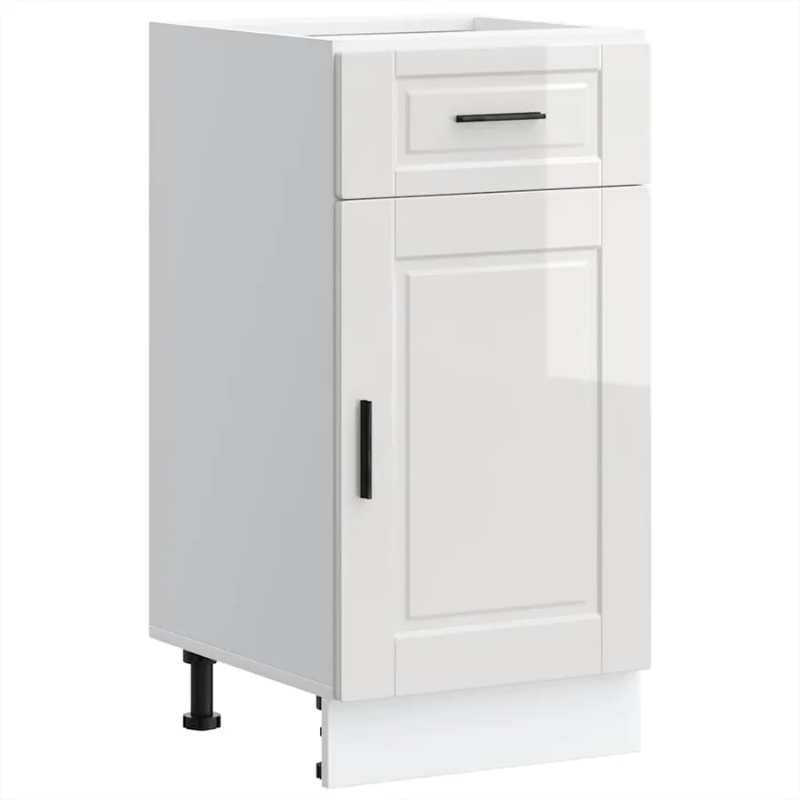 Armoire de cuisine Porto blanc brillant bois ingénierie - 2