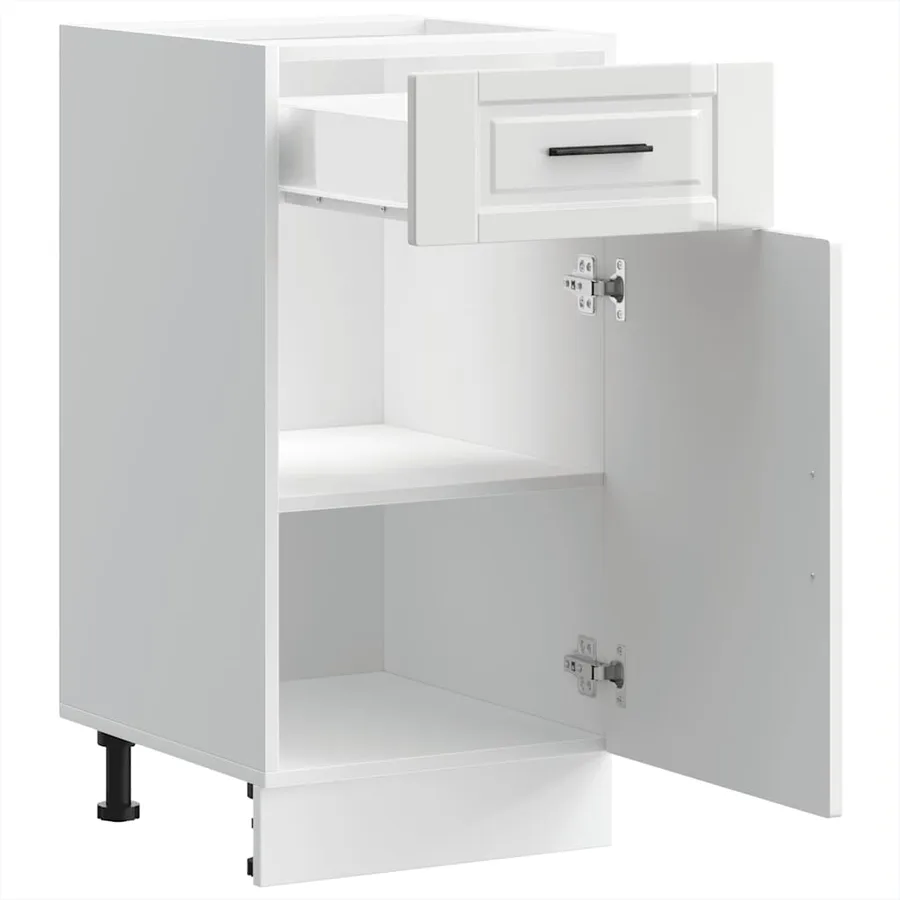 Armoire de cuisine Porto blanc brillant bois ingénierie - 5