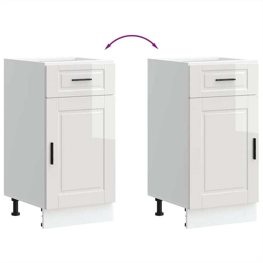Armoire de cuisine Porto blanc brillant bois ingénierie - 8