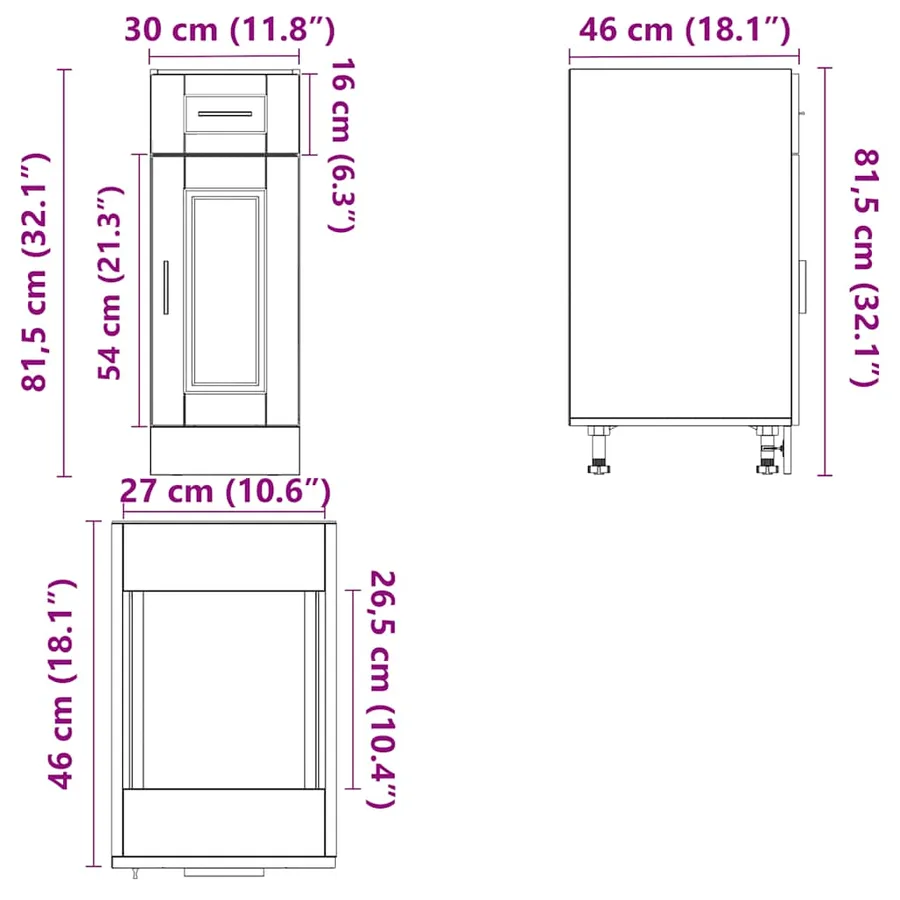 Armoire de cuisine Porto blanc bois d'ingénierie - 12