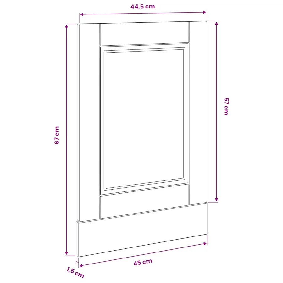 Panneau de lave-vaisselle Porto sonoma gris 45x1,5x57 cm - 8