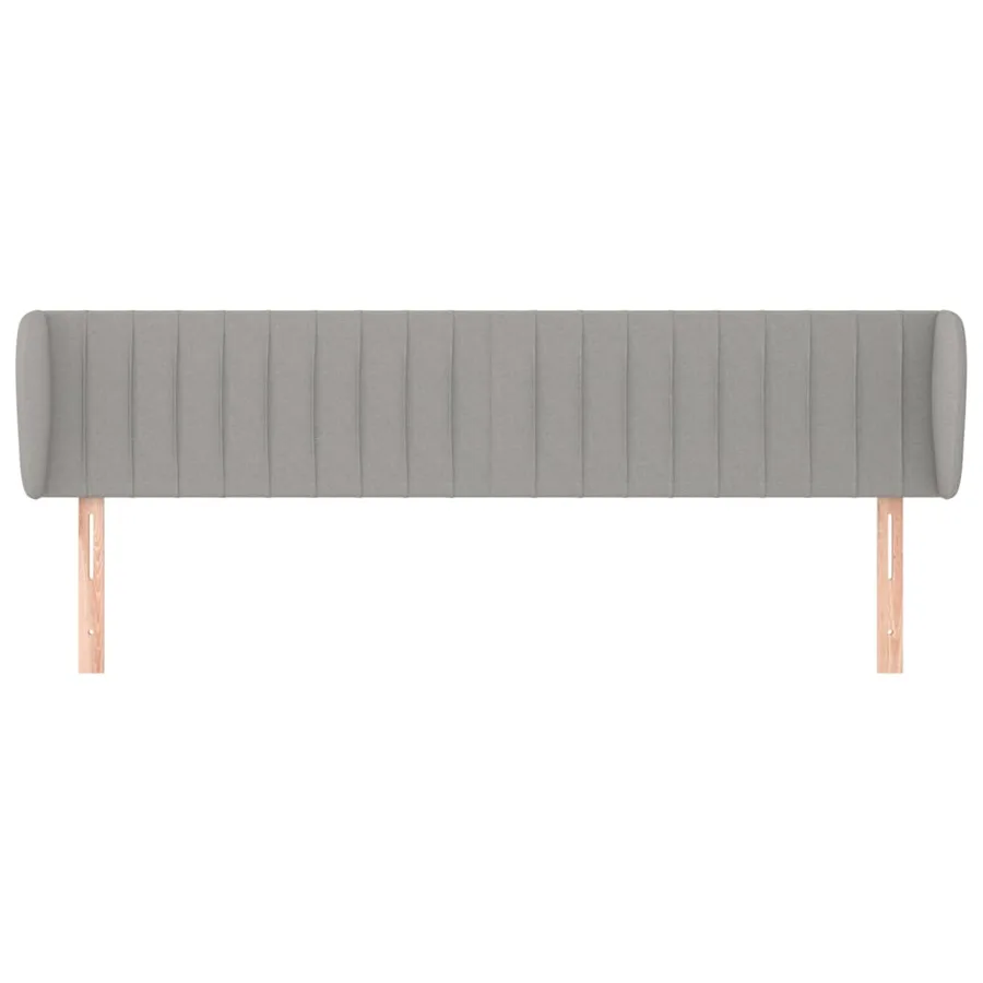 Tête de lit avec oreilles Gris clair 203x23x78/88 cm Tissu - 3