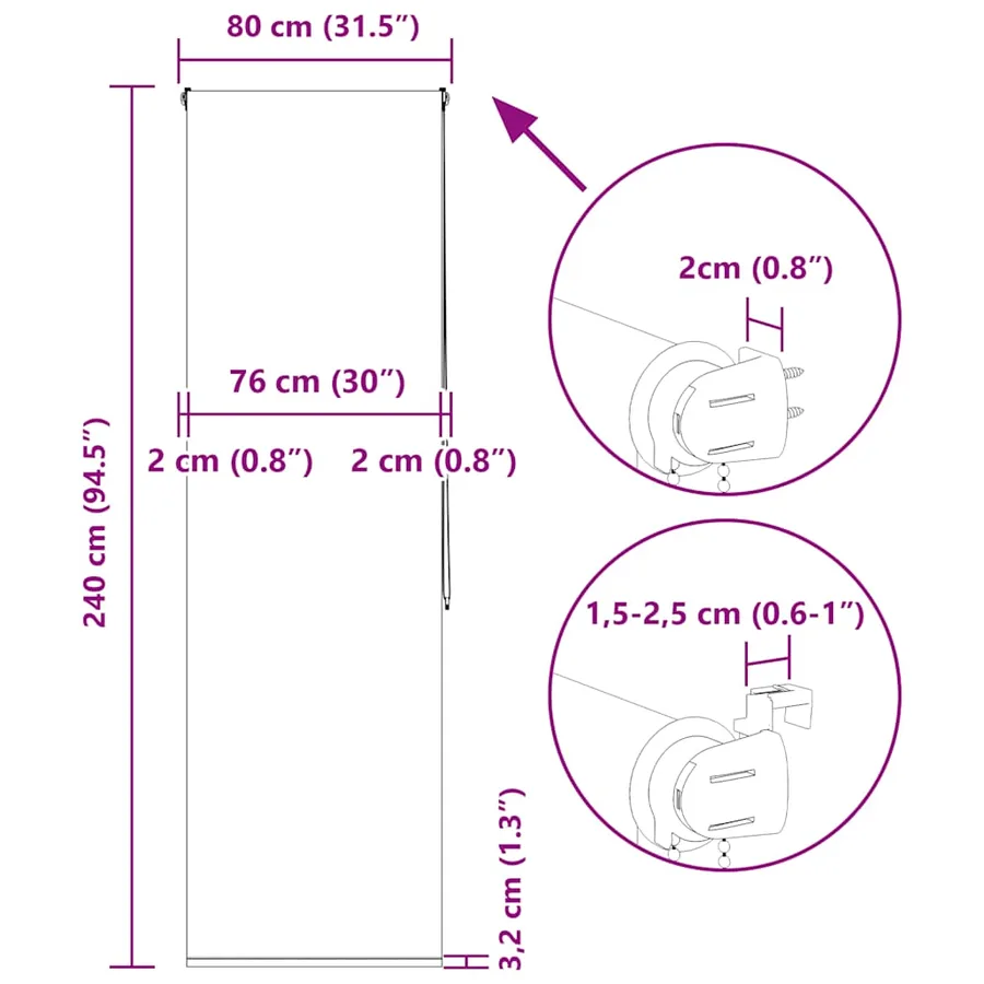 Store enrouleur de douche 80x240 cm largeur du tissu 76 cm - 15