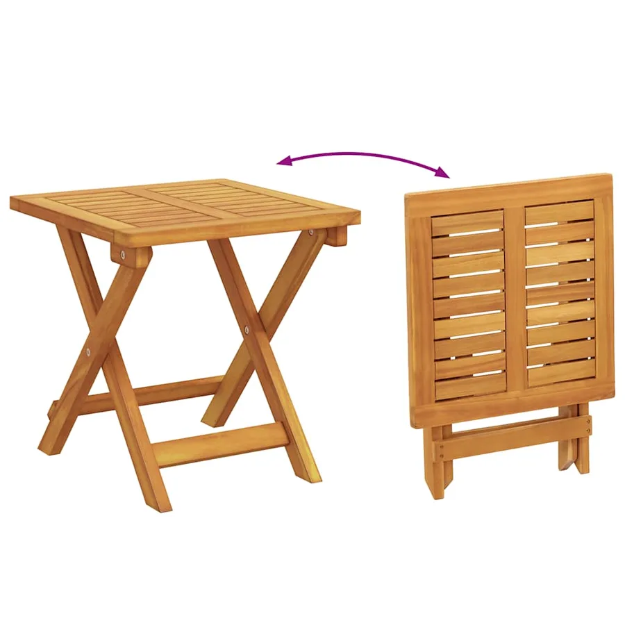 Chaise longue avec table bois massif d'acacia - 10